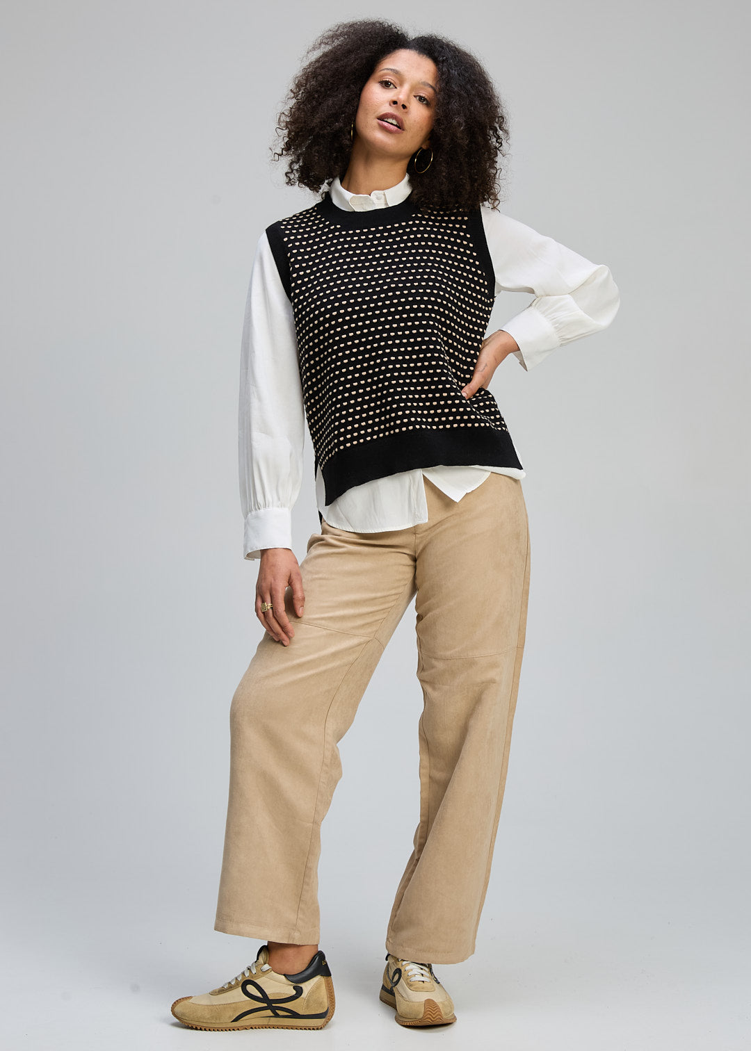 Zaket & Plover "Textured Tank" Vest - Black/Camel - Sizes: XS S