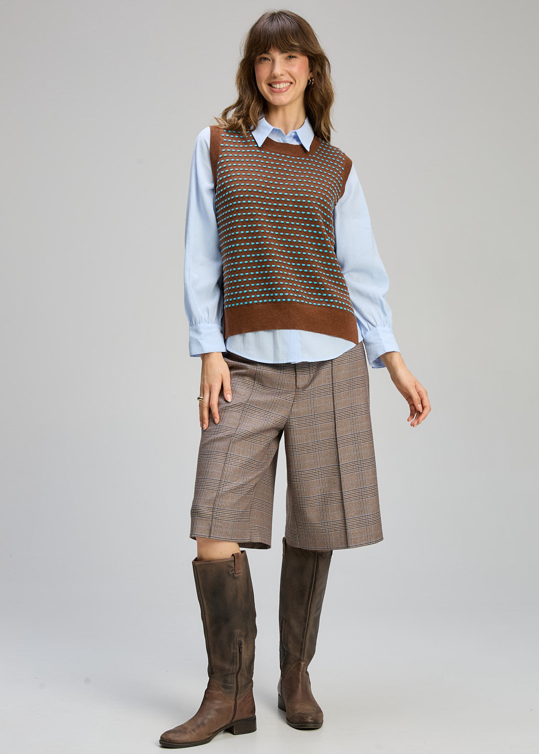 Zaket & Plover "Textured Tank" Vest - Coffee/Teal - Sizes:  S   L