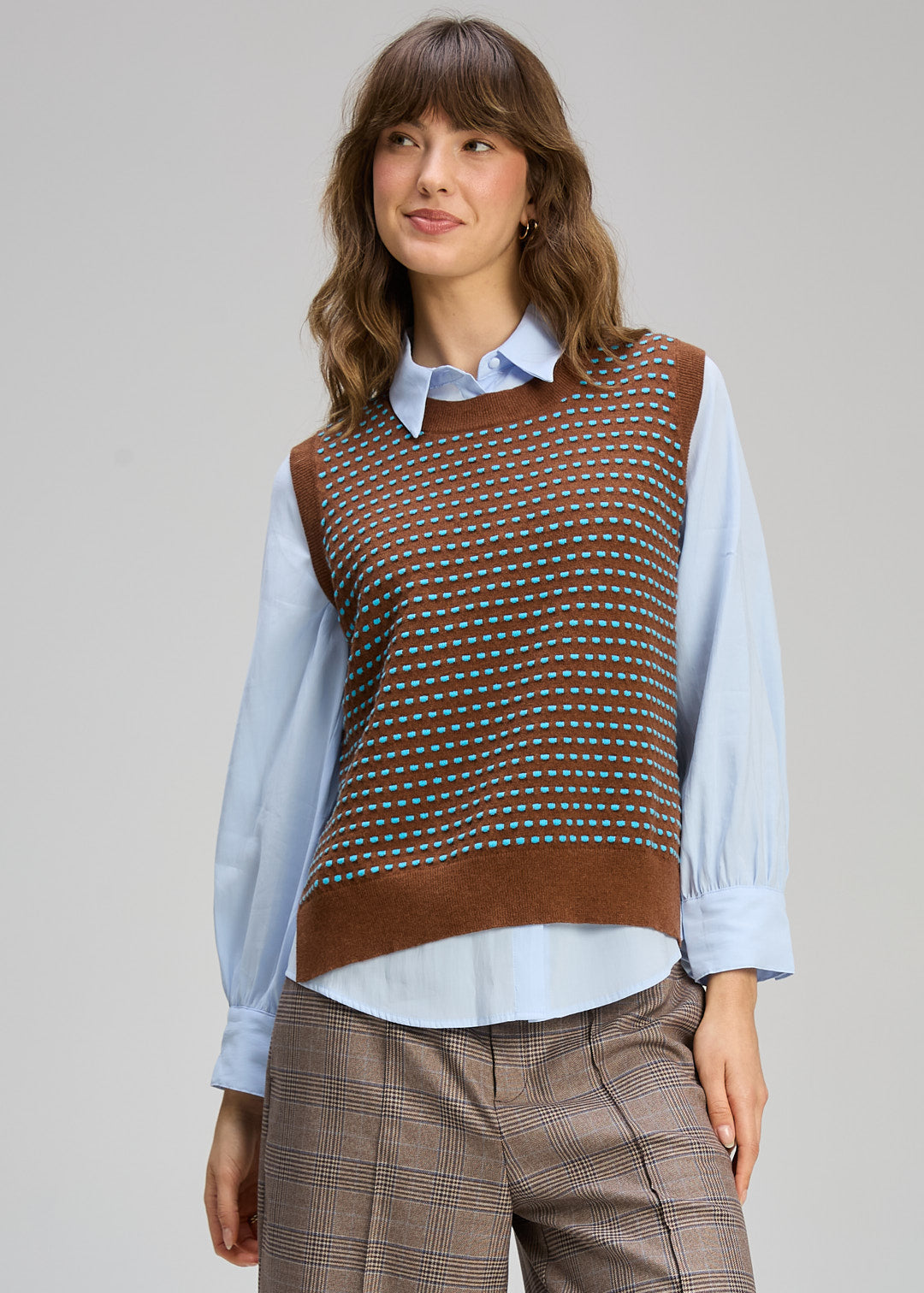 Zaket & Plover "Textured Tank" Vest - Coffee/Teal - Sizes:  S   L