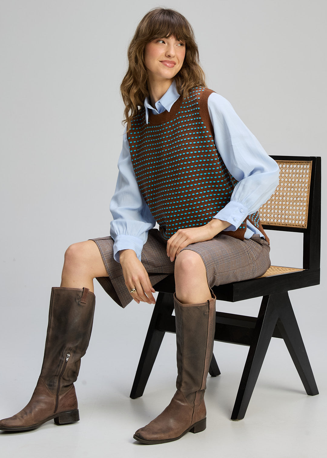 Zaket & Plover "Textured Tank" Vest - Coffee/Teal - Sizes:  S   L