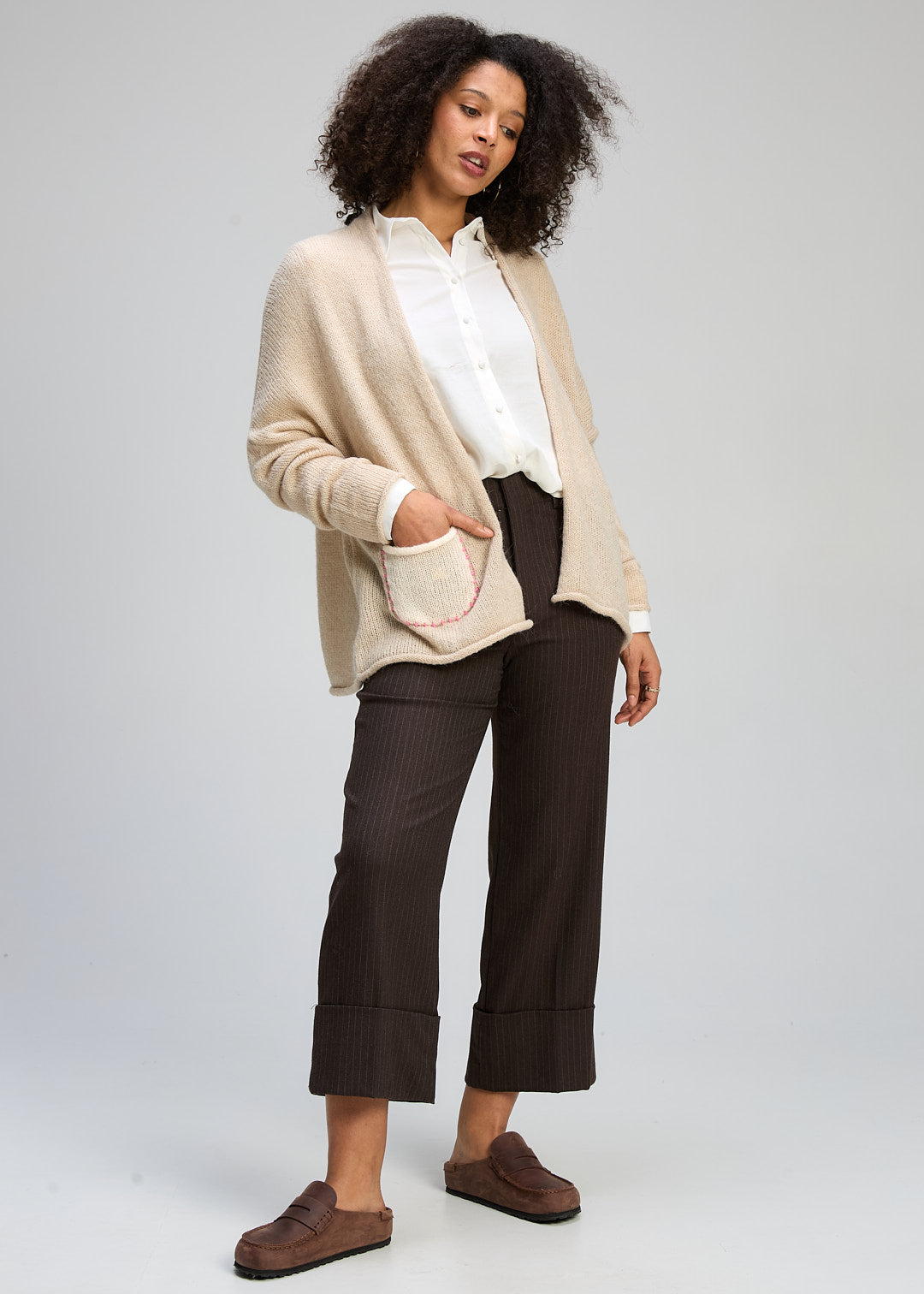 Zaket & Plover "Bloom Back Cardi" - Mink - Sizes: XS/S  M/L