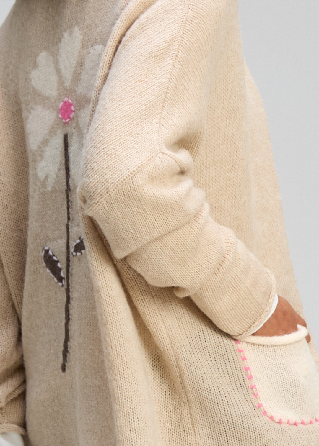 Zaket & Plover "Bloom Back Cardi" - Mink - Sizes: XS/S  M/L
