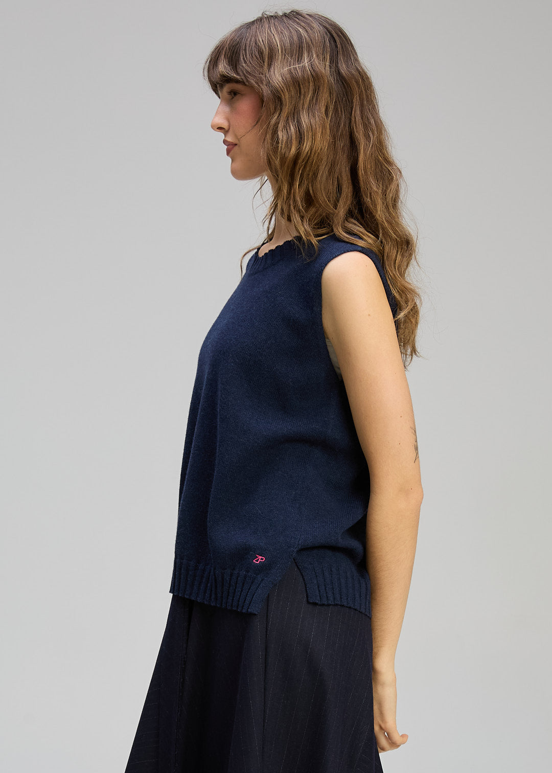 Zaket & Plover Crew Neck Vest - Dark Denim - Sizes: XS S M L XL