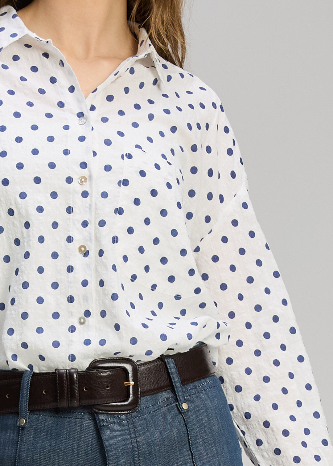 Zaket & Plover Sportino Shirt - Navy Spot - Sizes: XS M L XL
