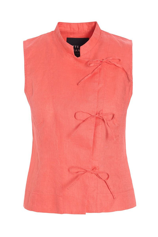 Bitte Kai Rand    "Airy" Sleeveless Blouse   -   Coral   -   Sizes: S  L