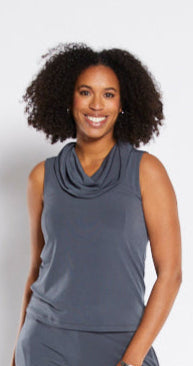 Philosophy   "Macy" Cowl Neck Top   -   French Blue   -   Sizes:   10 12 14