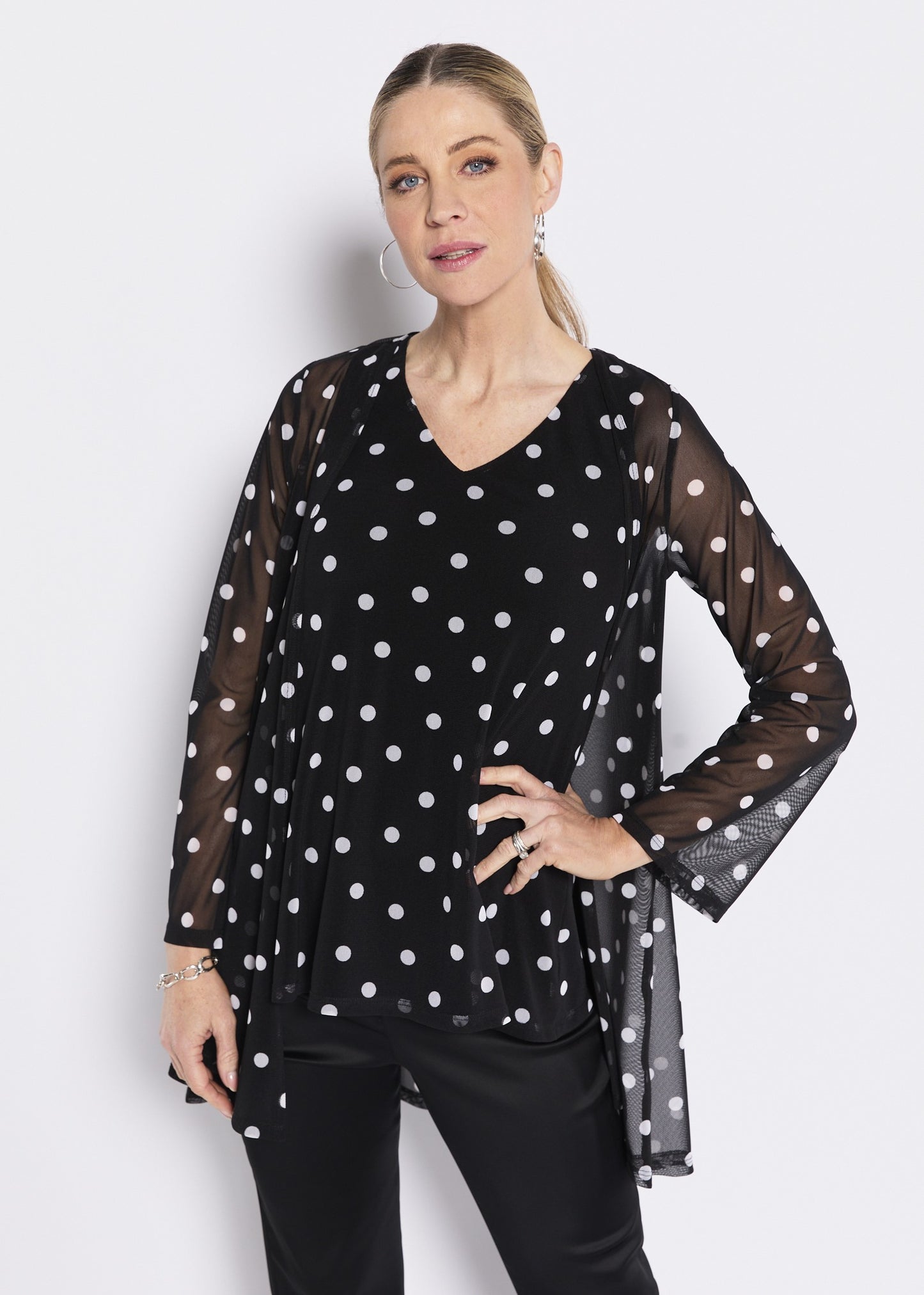 Philosophy "Jay Jay" Mesh Cami & Jacket Twinset - Polkadot - Sizes: 10 12 14 16