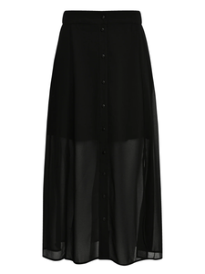 NU Denmark  "Otine Skirt" Black Chiffon Midi Skirt - Sizes: 8  10  12