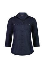 Load image into Gallery viewer, Vassalli   Ink Shirt With Rib Panels  -  Sizes:  18