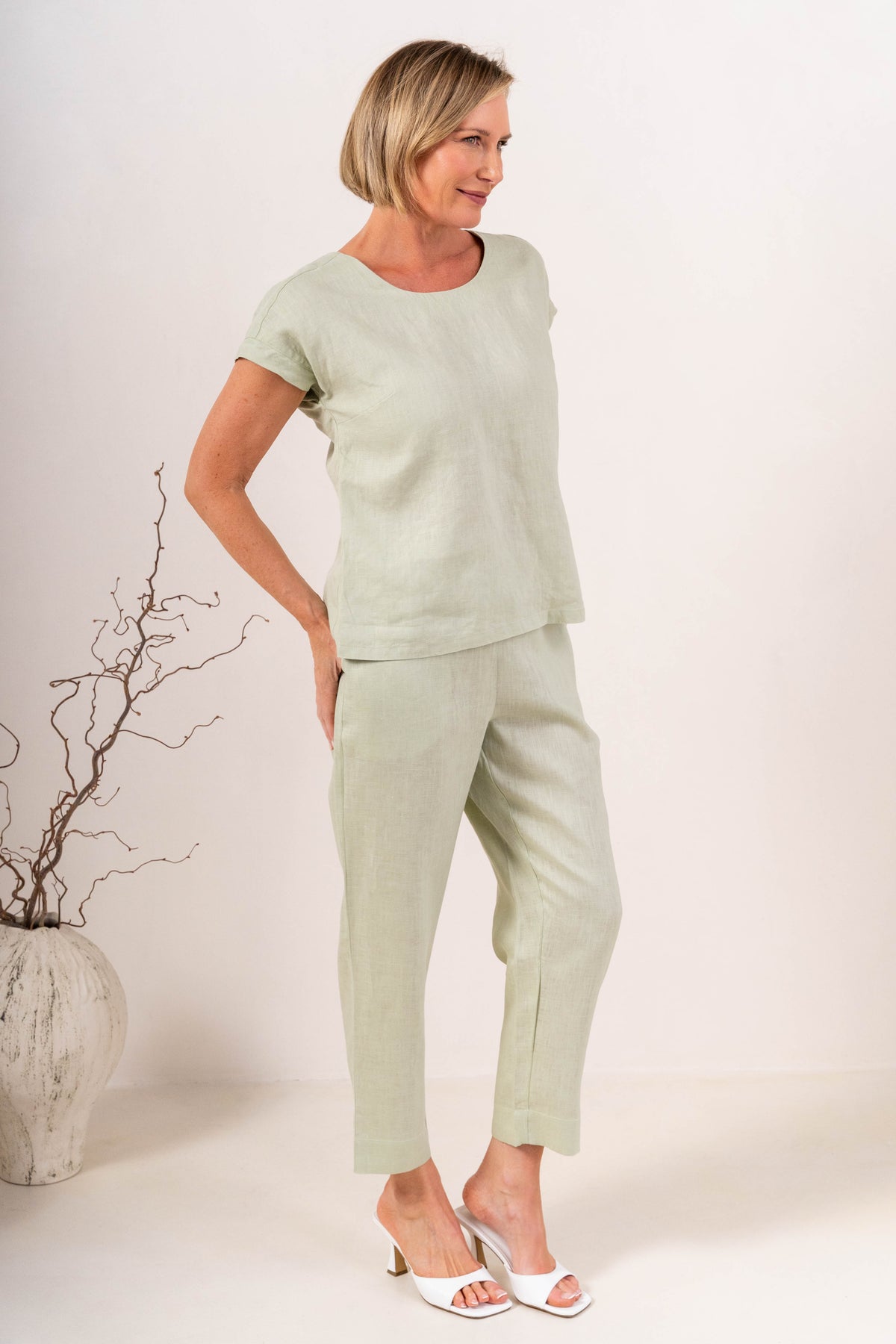 See Saw 7/8 Flat Front Pants - Sage - Sizes: 8 10 12