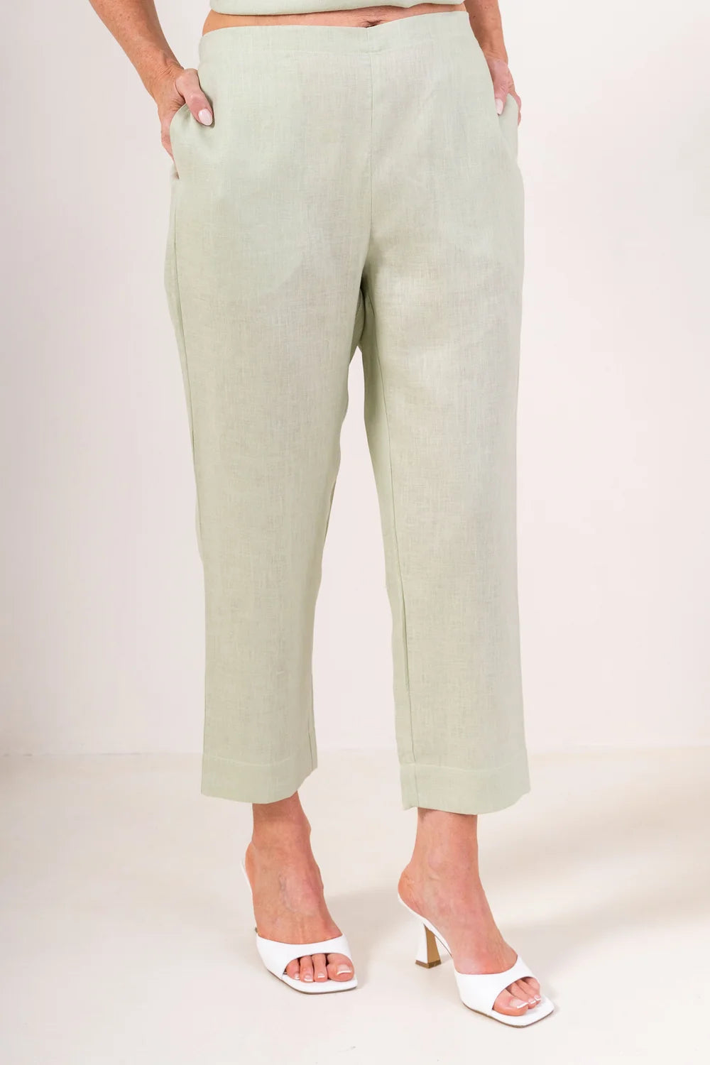See Saw 7/8 Flat Front Pants - Sage - Sizes: 8 10 12