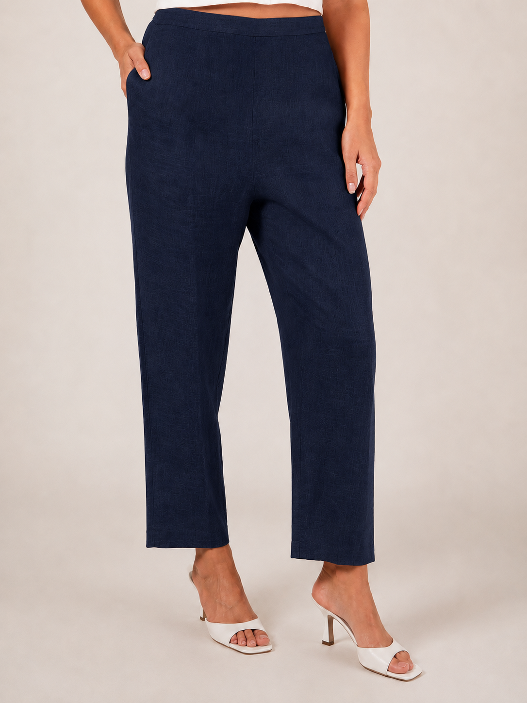 See Saw 7/8 Flat Front Pant - Navy - Sizes: 8 10 12 16 18