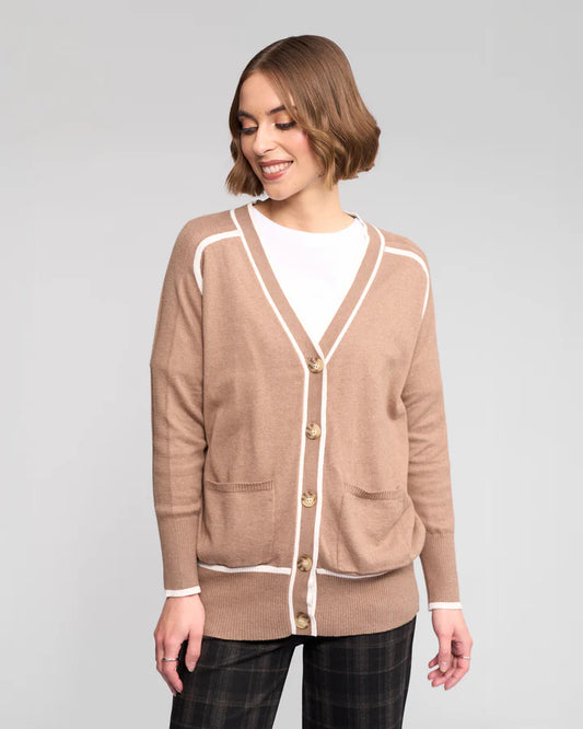 Vassalli "Tova Cardi" - Twig/Cream - Sizes: XS S M