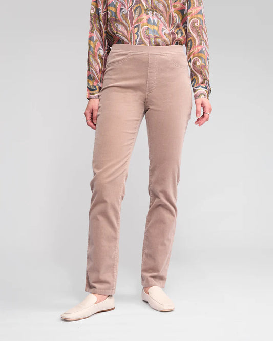 Vassalli "Bay Cord Pull On Pant" - Twig - Sizes:  12 14 16