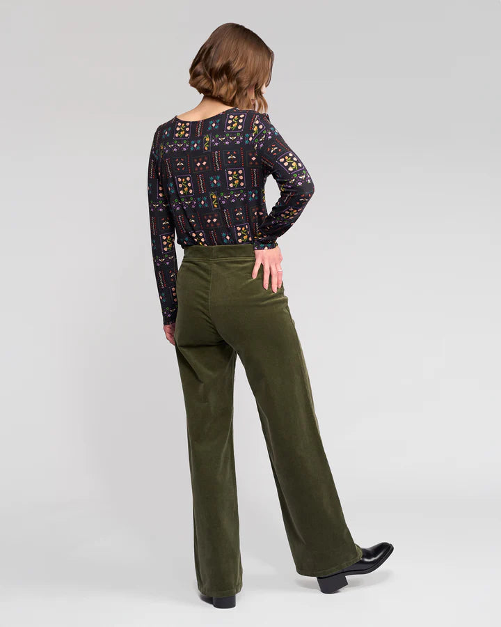 Vassalli Loft Cord Pull On - Deep Sage - Sizes: 8 10 12 16