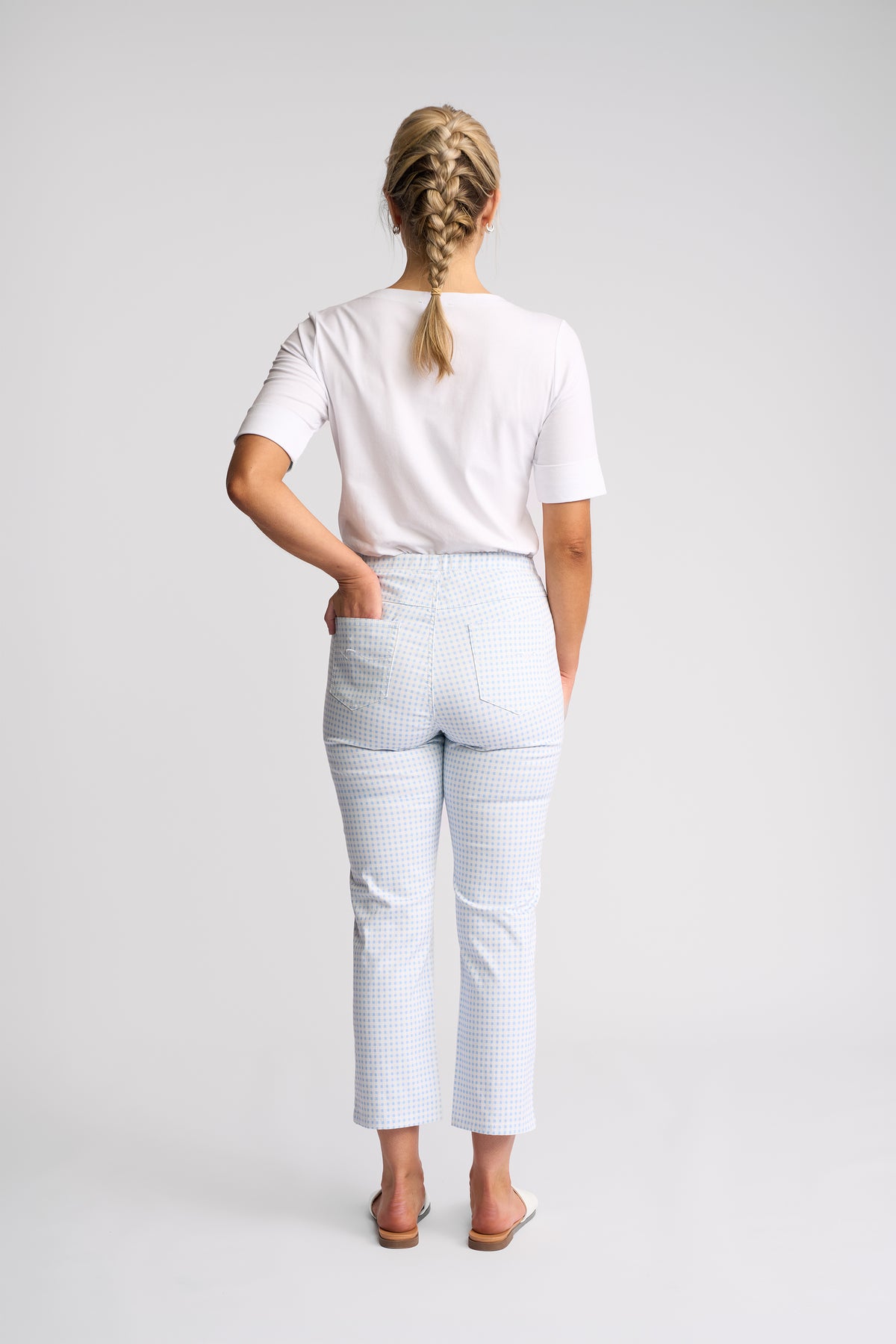 Vassalli Sierra 7/8 Pant - Blue Gingham - Sizes: 8 12 16
