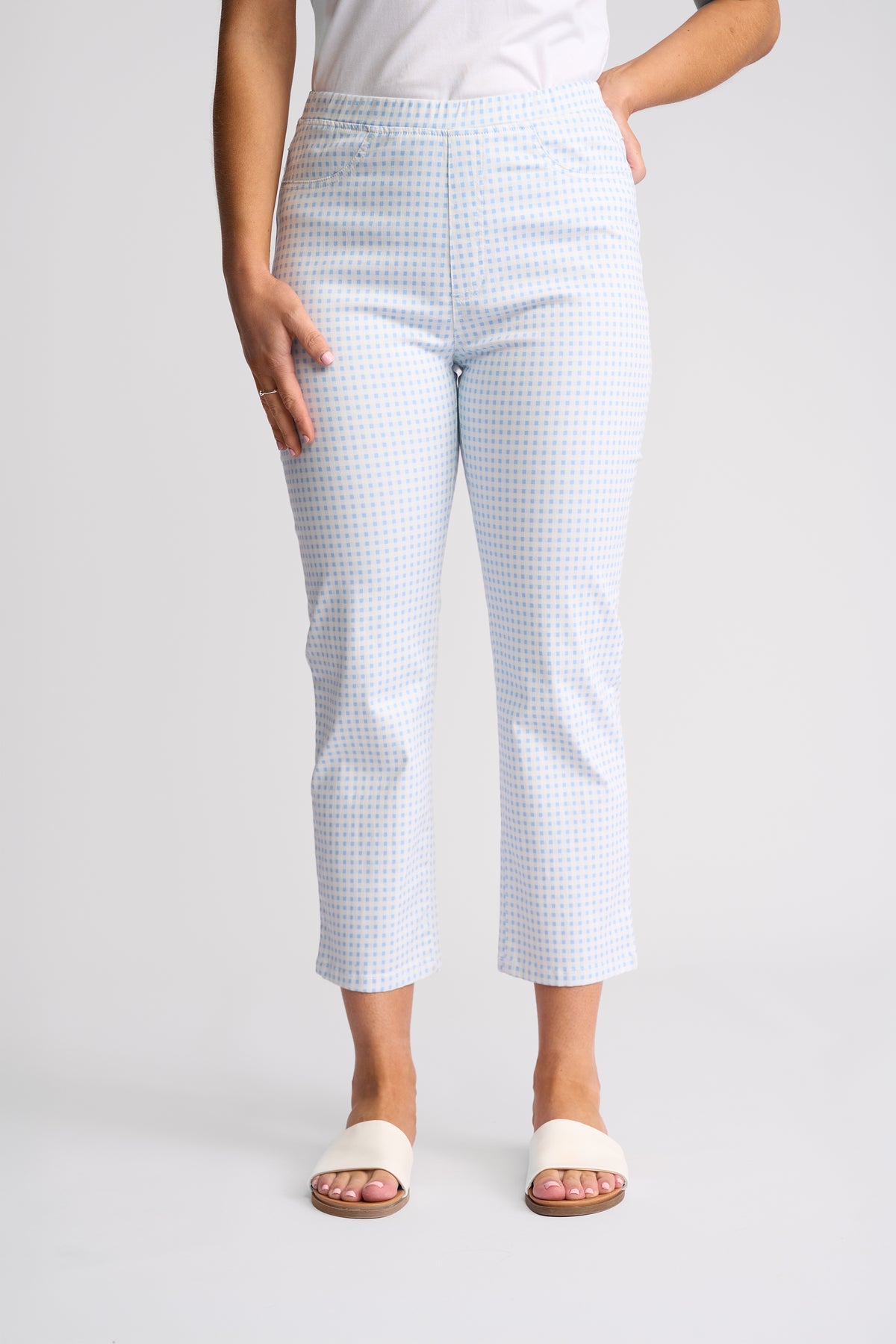Vassalli Sierra 7/8 Pant - Blue Gingham - Sizes: 8 12 16