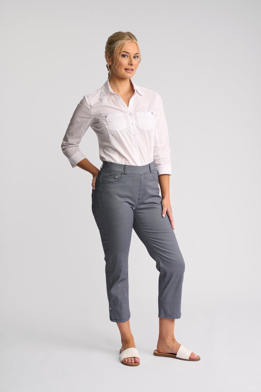 Vassalli "London Pull On Pant" - Midnight Check - Sizes: 10