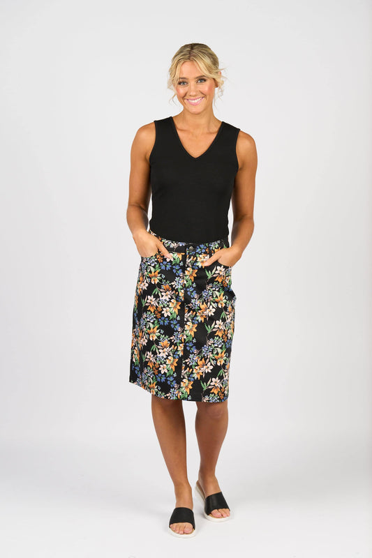 Vassalli      "Grove Print" Skirt  -  Sizes:   16