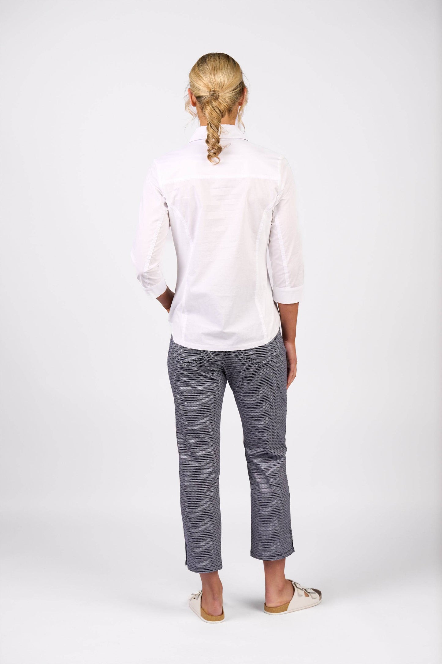 Vassalli    Shirt with Rib Panels    -    White   -   Sizes: 10 12 14 16 18
