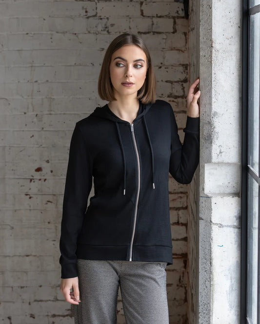 Vassalli "Shield Merino Hoodie" - Black - Sizes: 10 12 16