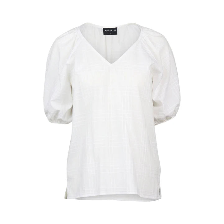 SALE   Vassalli    "Pitch Top" - White Check   -   Sizes: 10  14 16