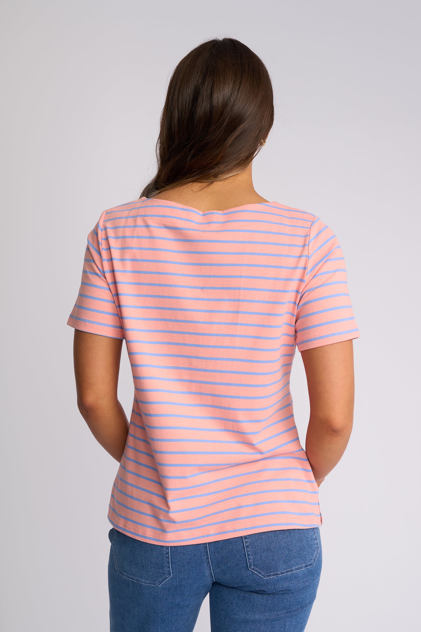 Vassalli "Raya Top" - Apricot/Blue - Sizes: 8 10 14 16 18