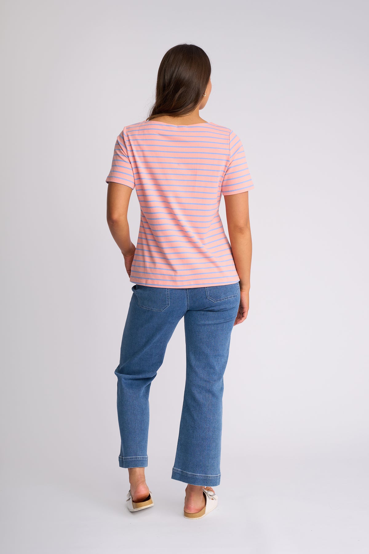Vassalli "Raya Top" - Apricot/Blue - Sizes: 8 10 14 16 18