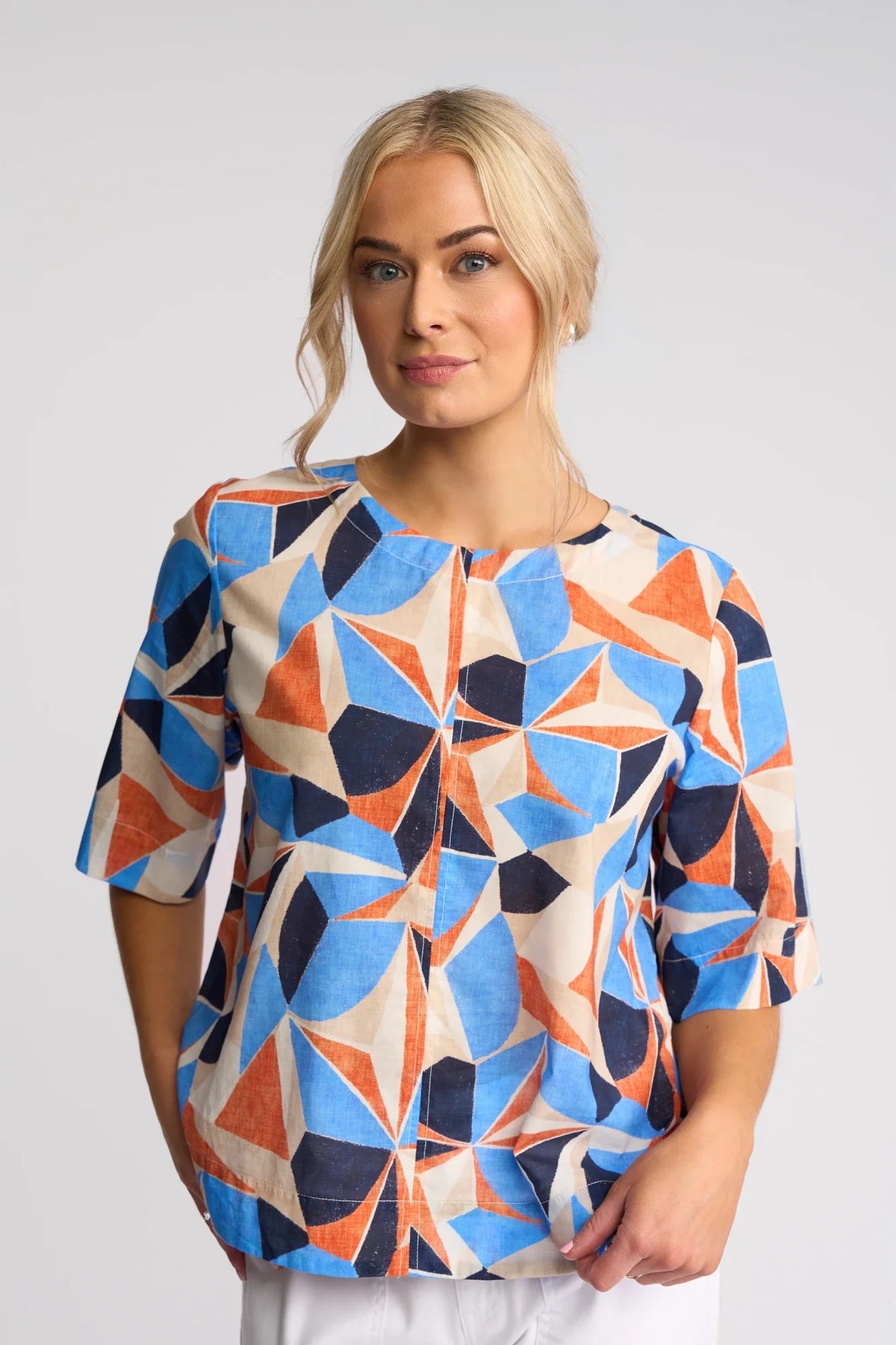 Vassalli  Athena Top - Row Print - Sizes: 12 14 16