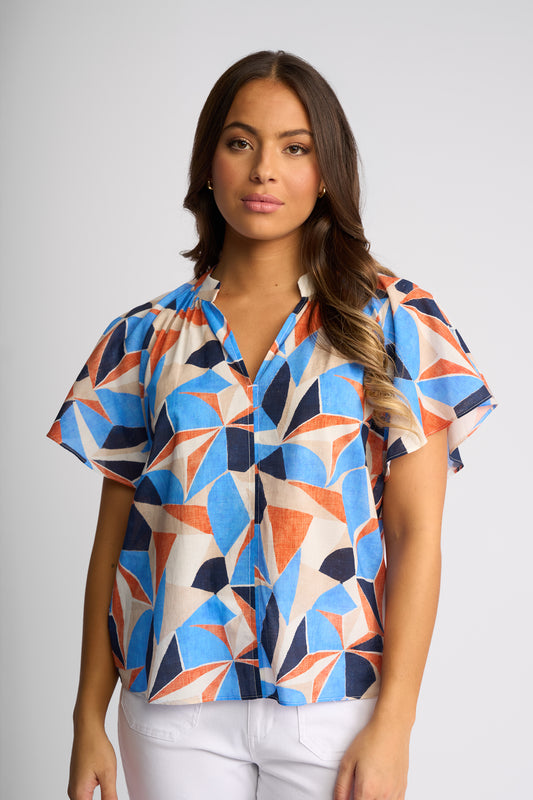 Vassalli  "Nyla" Top - Row Print - Sizes: 8  12