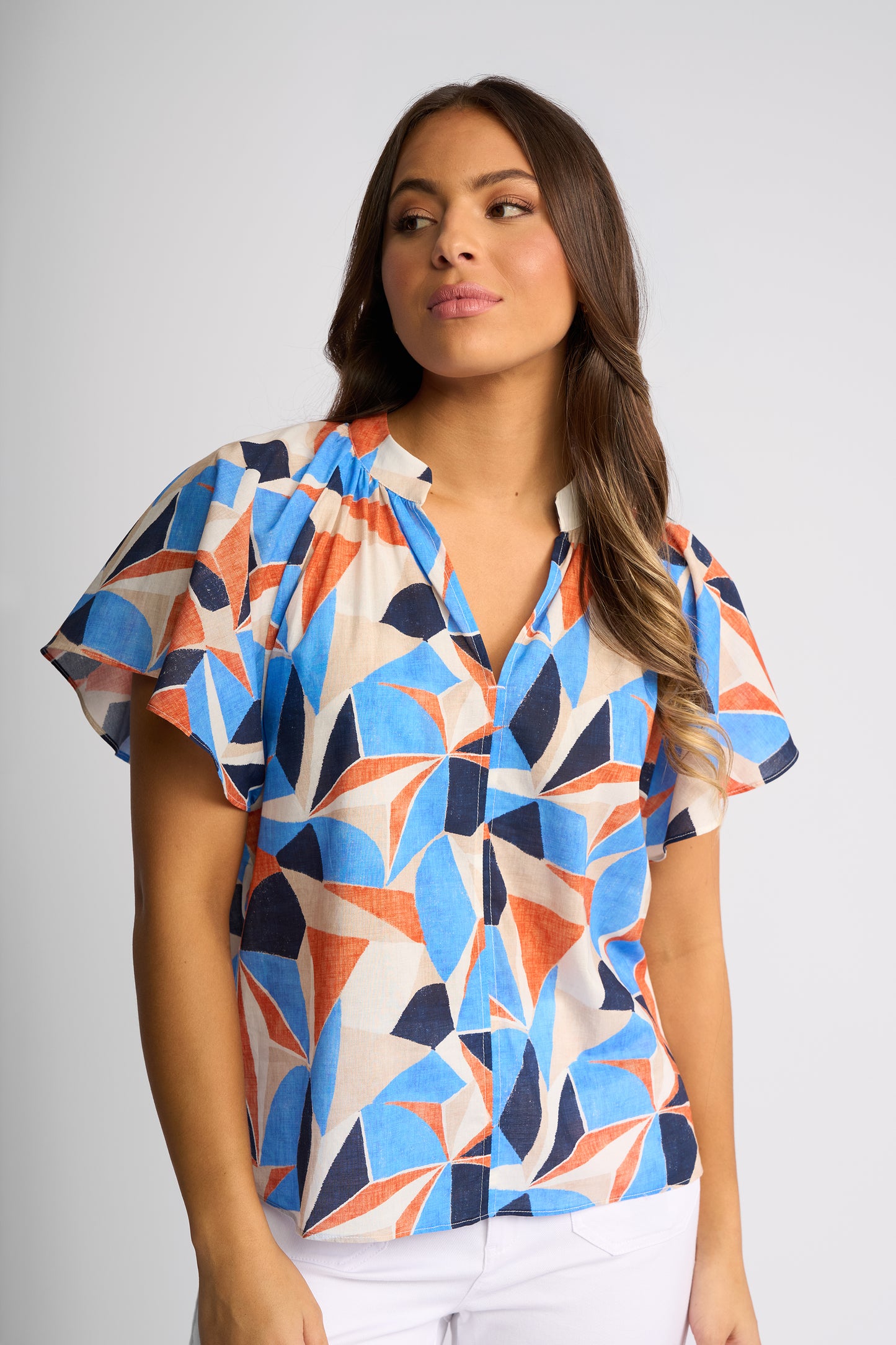 Vassalli  "Nyla" Top - Row Print - Sizes: 8 10 12 14