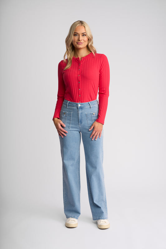 Vassalii "Lottie Jean" - Light Wash Denim - Sizes: 8 10 12 14 16