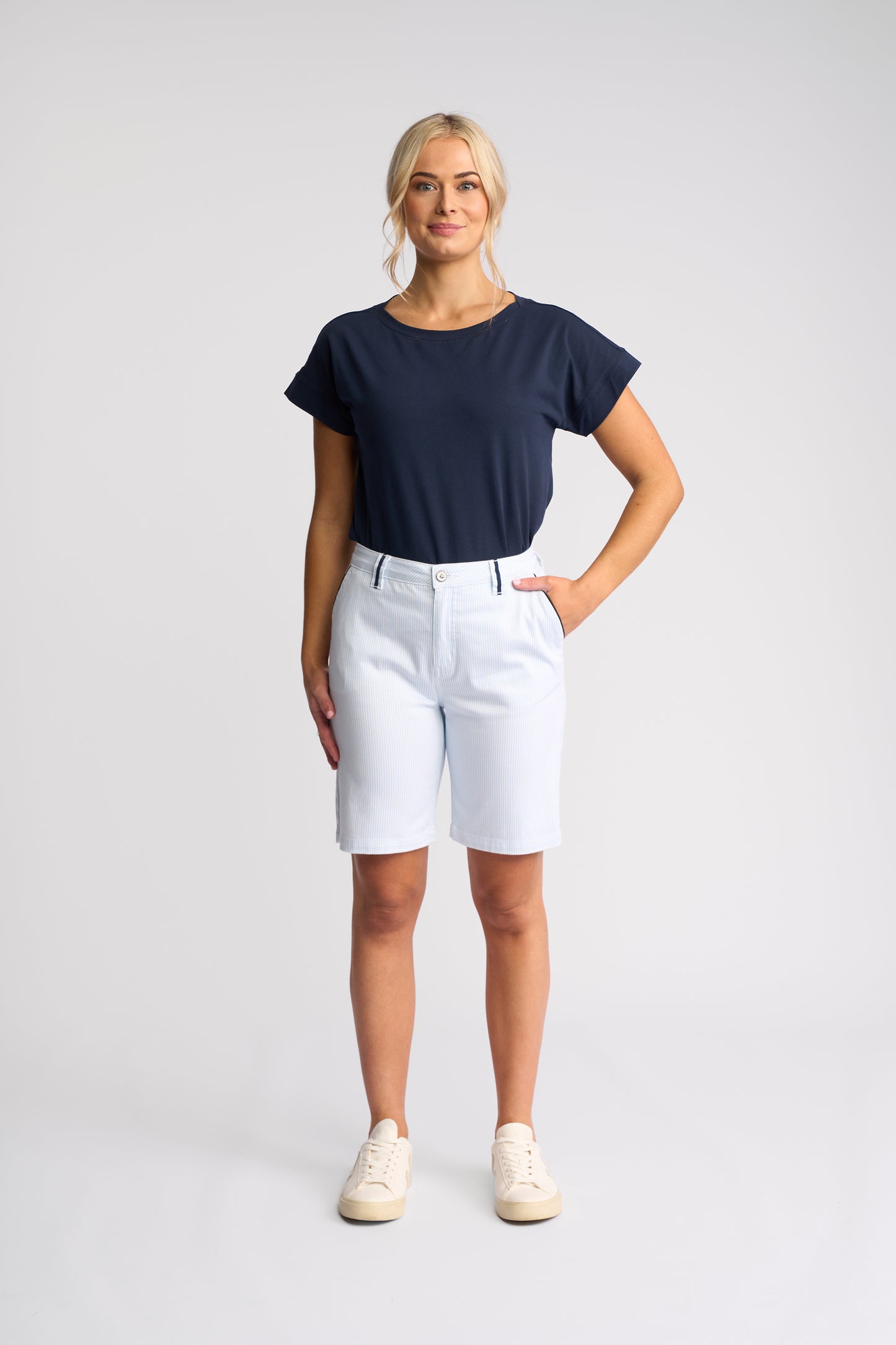 Vassalli "Orion Short" - Blue Stripe Denim - Sizes: 8 10 12