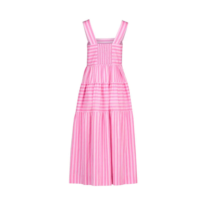 Vassalli Tiered Dress - Pink Stripe - Sizes: 8 10 12