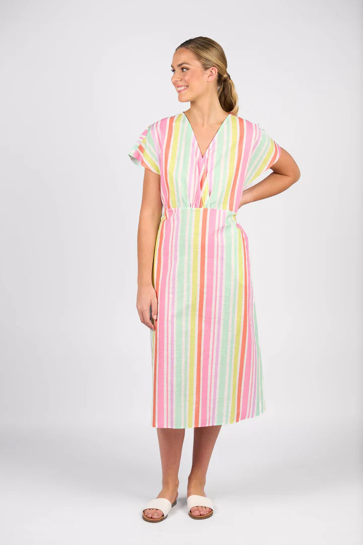 Vassalli Drop Shoulder Dress - Cabana Print - Sizes: 10 12 14