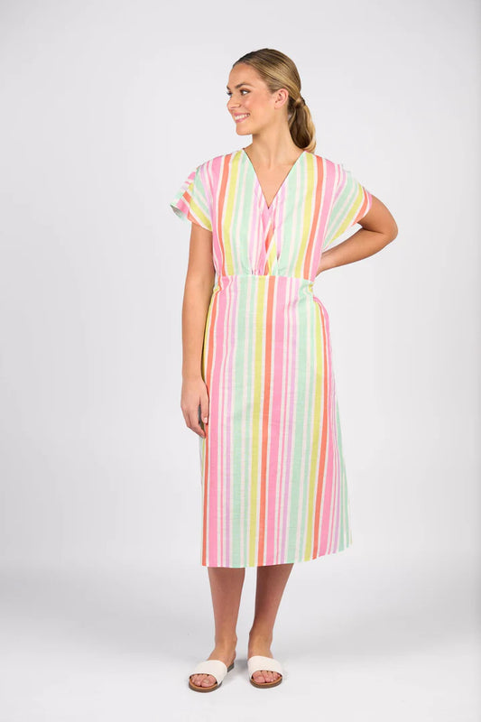 Vassalli Drop Shoulder Dress - Cabana Print - Sizes: 10 12 14