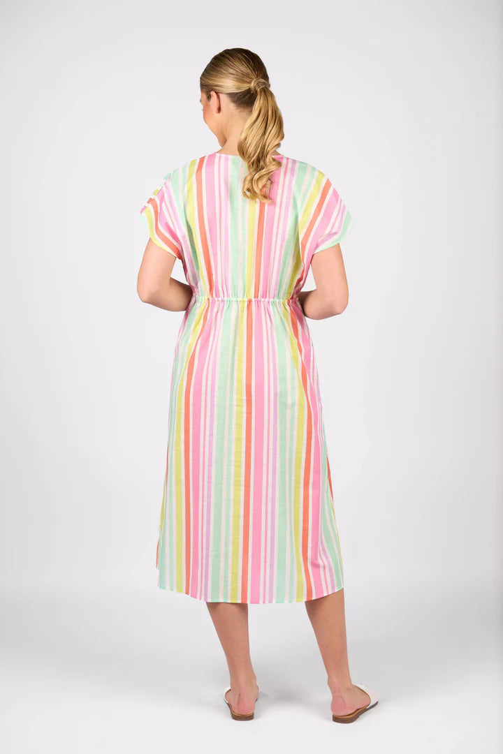 Vassalli Drop Shoulder Dress - Cabana Print - Sizes: 10 12 14