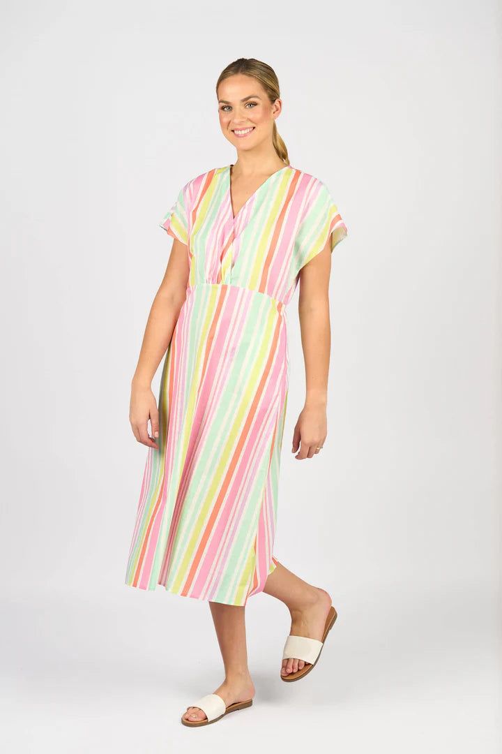 Vassalli Drop Shoulder Dress - Cabana Print - Sizes: 10 12 14