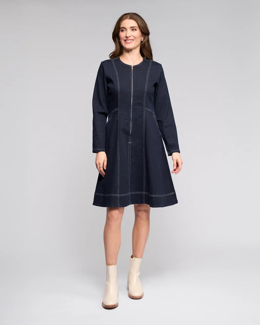 SALE Vassalli  Sienna Dress - Ink Denim - Sizes: 12 14 18