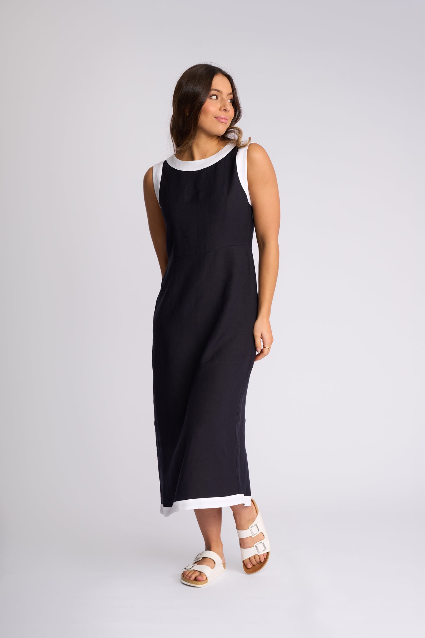 Vassalli "Oak" Dress - Ink/White - Sizes: 8 10 12 14 16