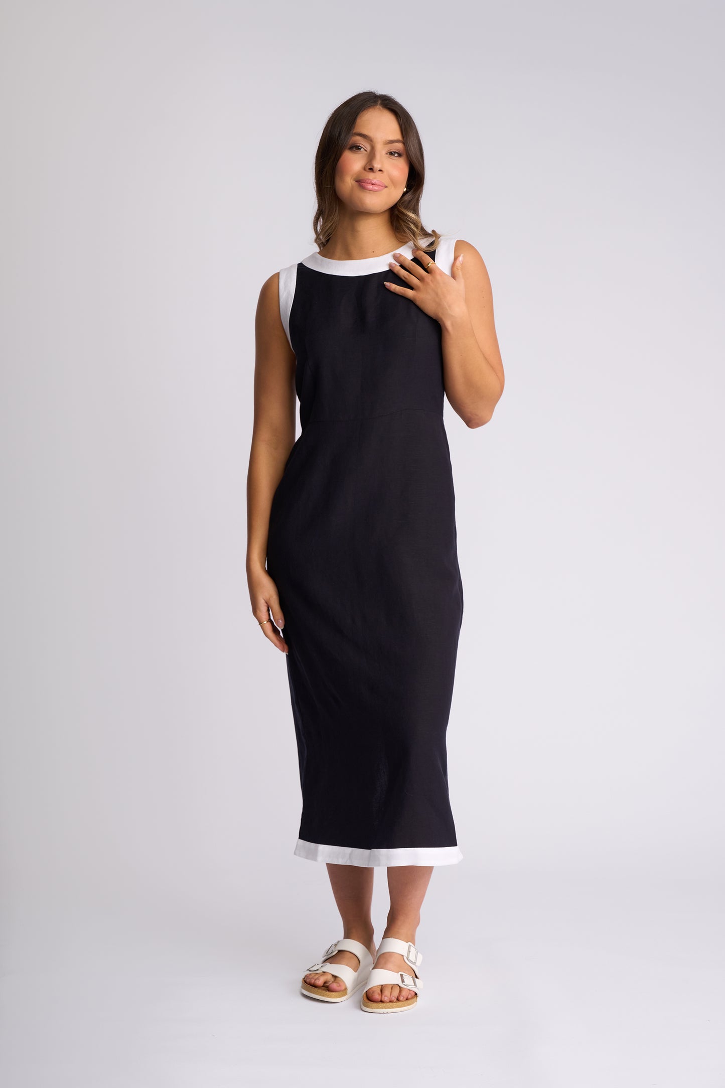Vassalli "Oak" Dress - Ink/White - Sizes: 8 10 12 14 16