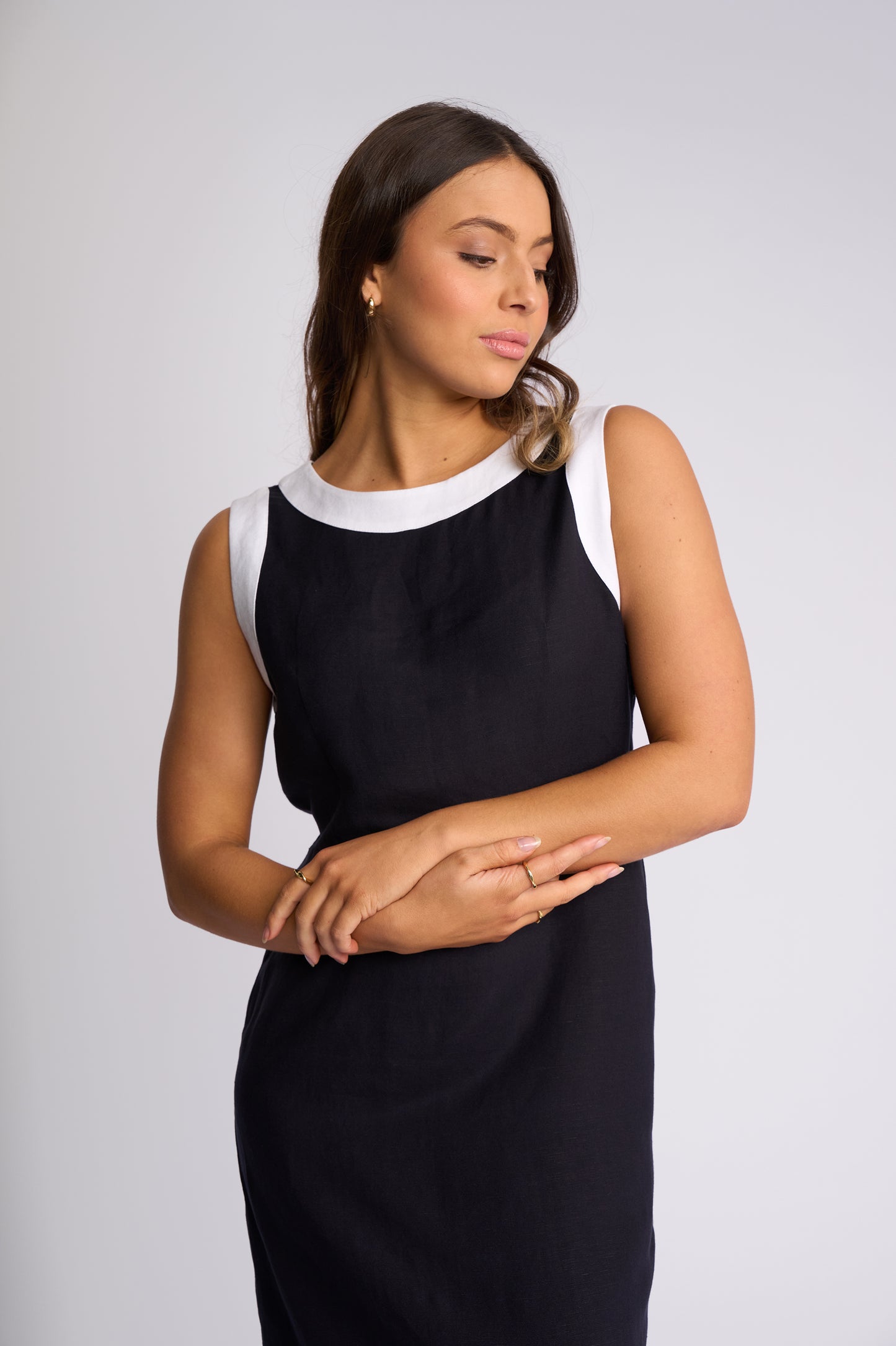 Vassalli "Oak" Dress - Ink/White - Sizes: 8 10 12 14 16