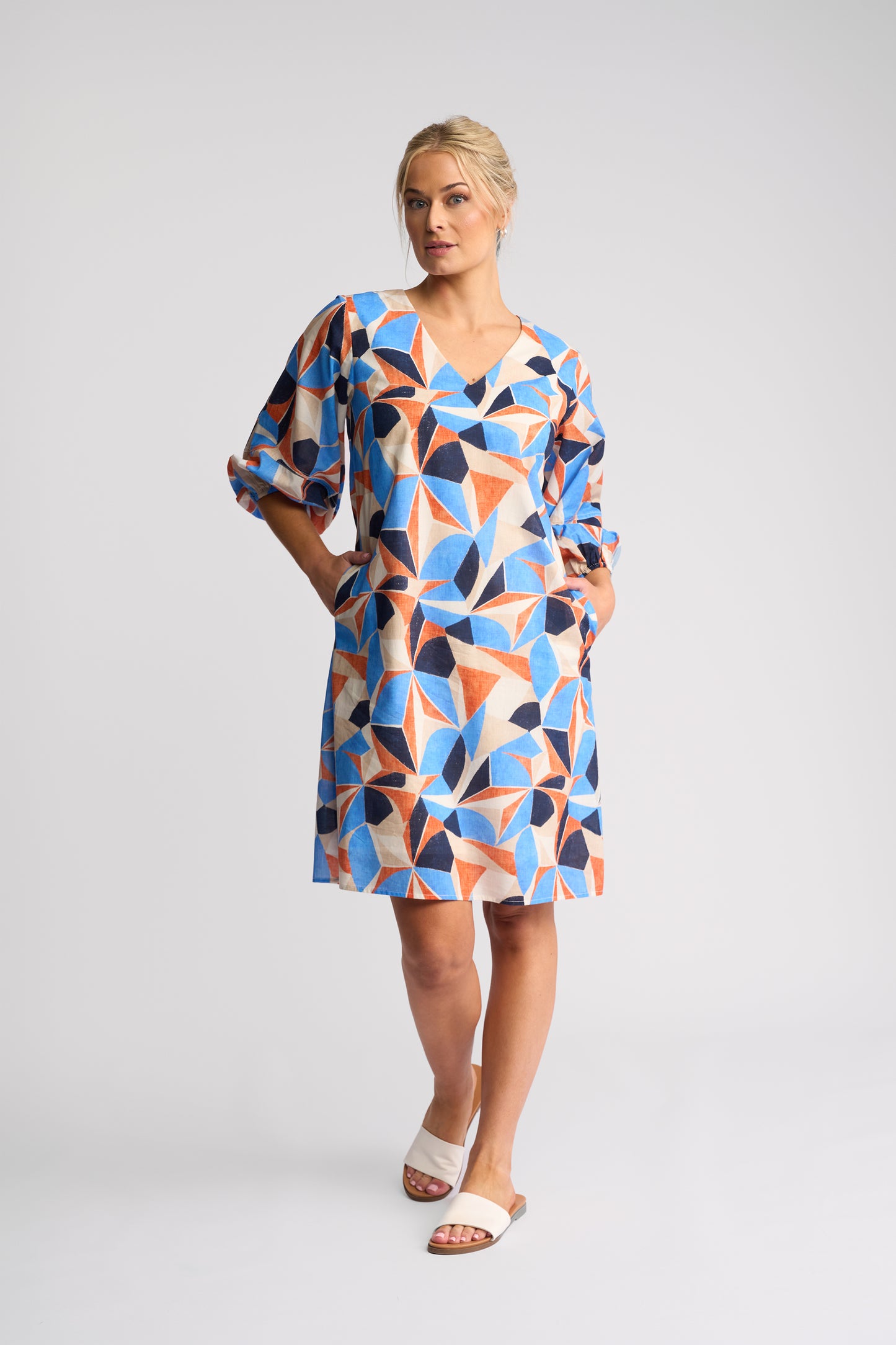 Vassalli "Newman" Dress - Row Print - Sizes: 8 10 12 14 16