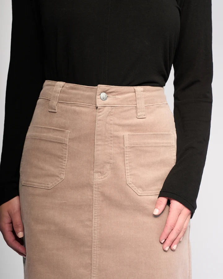 Vassalli "Lane Cord Skirt" - Twig - Sizes:  10 12 14 16