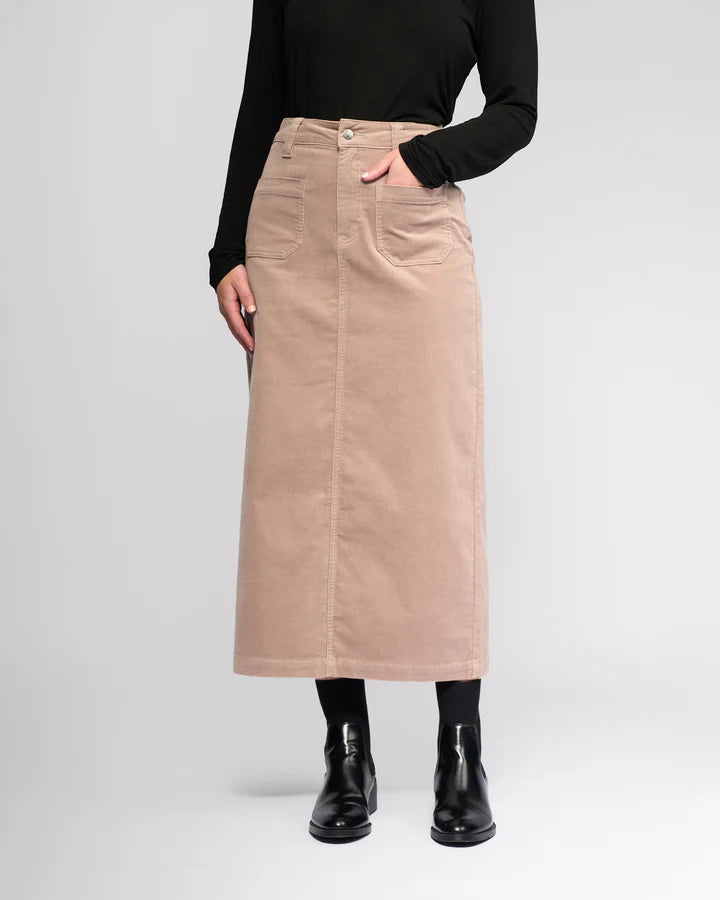 Vassalli "Lane Cord Skirt" - Twig - Sizes:  10 12 14 16