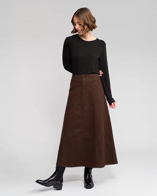 Vassalli "Akari Skirt" - Chocolate - Sizes: 12 14 16 18