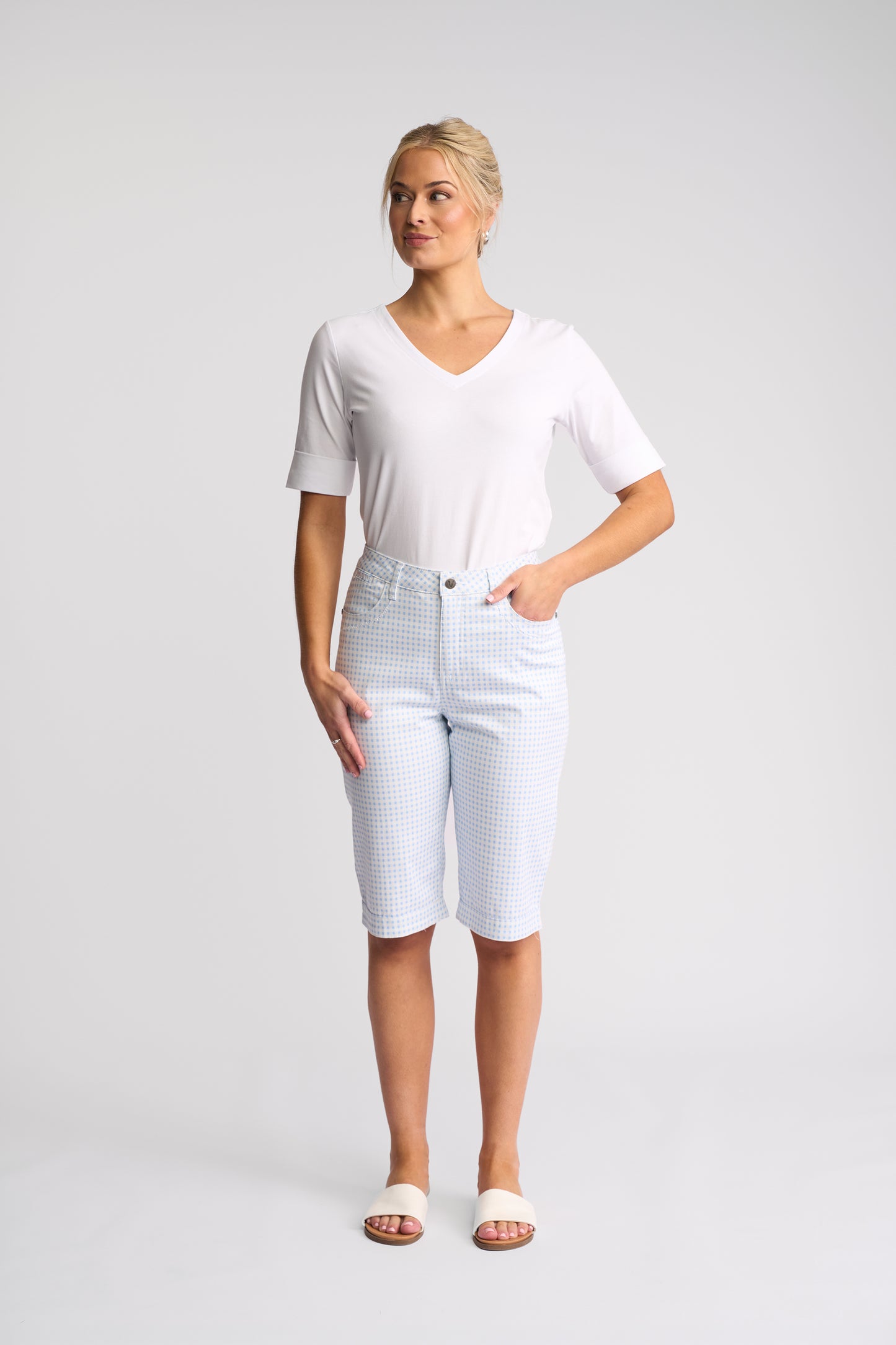 Vassalli "Custom Short" - Blue Gingham - Sizes: 8 10 14 16