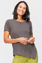 Load image into Gallery viewer, SALE  XCVI Wearables  &quot;Lettie Tee&quot; Asymmetrical Top Basalt - Sizes: S