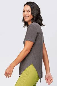 SALE  XCVI Wearables  "Lettie Tee" Asymmetrical Top Basalt - Sizes: S