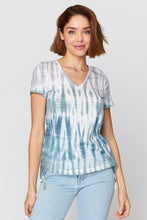 Load image into Gallery viewer, SALE  XCVI  &quot;Keller Hi-Lo Tee&quot; Tie-dye White &amp; Gray  -  Sizes:  L